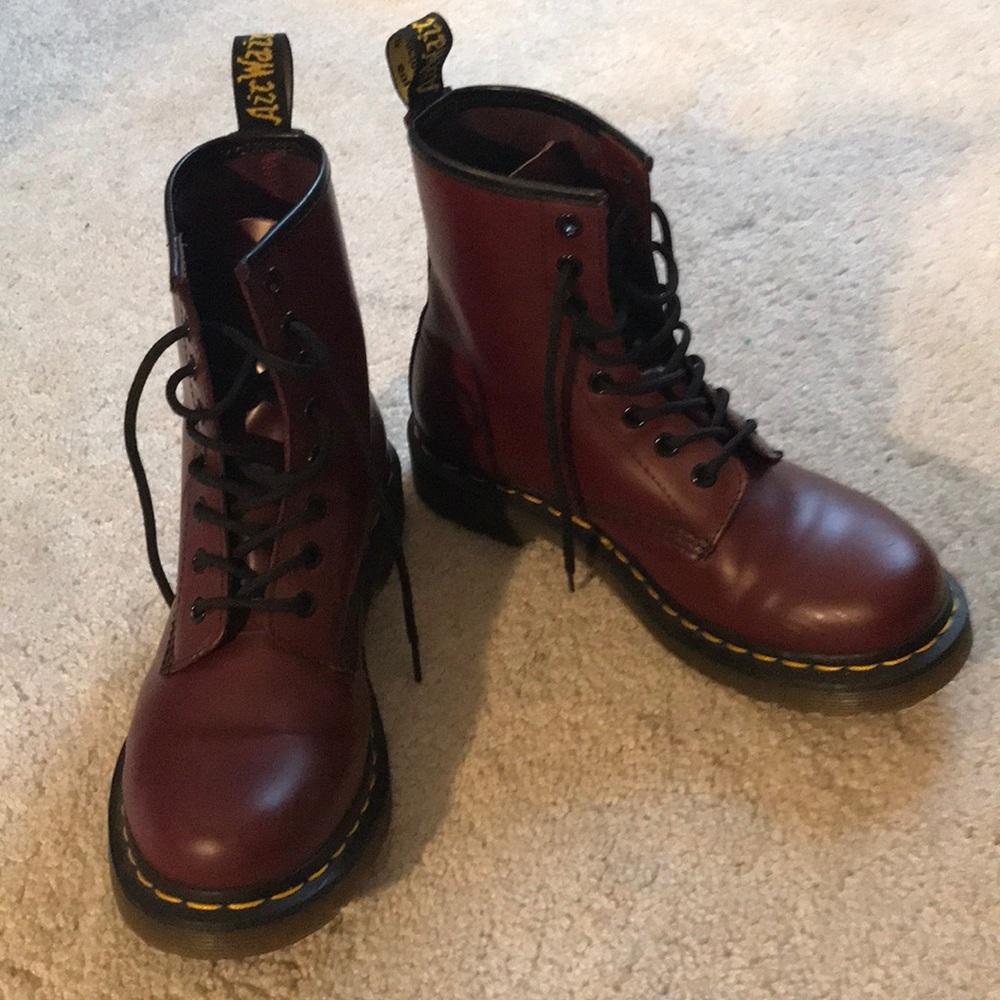 Dr. Martens Burgundy Lace Up Boots